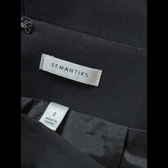 Semantiks Pencil Skirt 2 / XS Womens Black Poly Rayon 2 Button Stretch - Picture 6 of 7